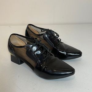 MOMA Lace up Mesh Patent Leather Oxford Shoes